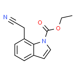 ChemSpider 2D Image | Ethyl 7-(cyanomethyl)-1H-indole-1-carboxylate | C13H12N2O2