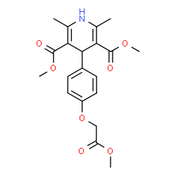 ChemSpider 2D Image | Dimethyl 4-[4-(2-methoxy-2-oxoethoxy)phenyl]-2,6-dimethyl-1,4-dihydro-3,5-pyridinedicarboxylate | C20H23NO7