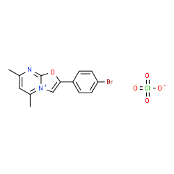 ChemSpider 2D Image | 2-(4-Bromophenyl)-5,7-dimethyl[1,3]oxazolo[3,2-a]pyrimidin-4-ium perchlorate | C14H12BrClN2O5