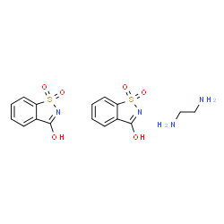ChemSpider 2D Image | 1,2-Benzothiazol-3(2H)-one 1,1-dioxide - 1,2-ethanediamine (2:1) | C16H18N4O6S2