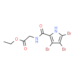 ChemSpider 2D Image | Ethyl N-[(3,4,5-tribromo-1H-pyrrol-2-yl)carbonyl]glycinate | C9H9Br3N2O3