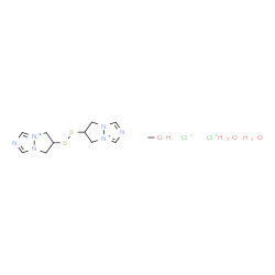 ChemSpider 2D Image | 6,6'-Disulfanediylbis-6,7-dihydro-5H-pyrazolo[1,2-a][1,2,4]triazol-4-ium chloride - methanol hydrate (1:2:1:2) | C11H22Cl2N6O3S2