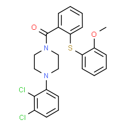 ChemSpider 2D Image | [4-(2,3-Dichlorophenyl)-1-piperazinyl]{2-[(2-methoxyphenyl)sulfanyl]phenyl}methanone | C24H22Cl2N2O2S