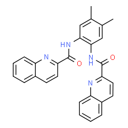 ChemSpider 2D Image | N,N'-(4,5-Dimethyl-1,2-phenylene)di(2-quinolinecarboxamide) | C28H22N4O2