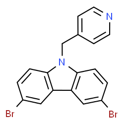 ChemSpider 2D Image | 3,6-Dibromo-9-(4-pyridinylmethyl)-9H-carbazole | C18H12Br2N2