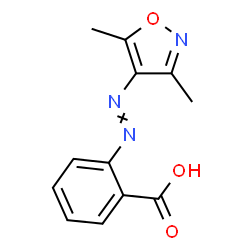 ChemSpider 2D Image | 2-[(3,5-Dimethyl-1,2-oxazol-4-yl)diazenyl]benzoic acid | C12H11N3O3