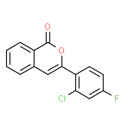 ChemSpider 2D Image | 3-(2-chloro-4-fluoro-phenyl)isochromen-1-one | C15H8ClFO2
