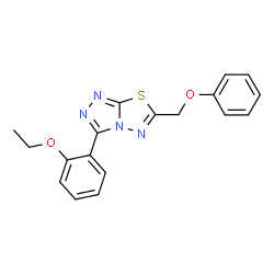 ChemSpider 2D Image | 3-(2-ethoxyphenyl)-6-(phenoxymethyl)-[1,2,4]triazolo[3,4-b][1,3,4]thiadiazole | C18H16N4O2S