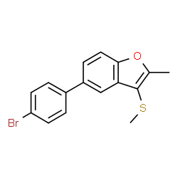 ChemSpider 2D Image | 5-(4-bromophenyl)-2-methyl-3-methylsulfanyl-benzofuran | C16H13BrOS