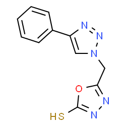 ChemSpider 2D Image | 5-[(4-phenyltriazol-1-yl)methyl]-1,3,4-oxadiazole-2-thiol | C11H9N5OS