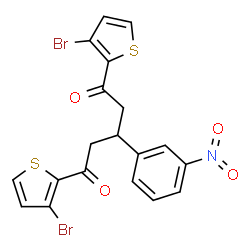 ChemSpider 2D Image | 1,5-bis(3-bromo-2-thienyl)-3-(3-nitrophenyl)pentane-1,5-dione | C19H13Br2NO4S2