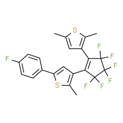 ChemSpider 2D Image | 3-[3,3,4,4,5,5-hexafluoro-2-[5-(4-fluorophenyl)-2-methyl-3-thienyl]-1-cyclopentenyl]-2,5-dimethyl-thiophene | C22H15F7S2