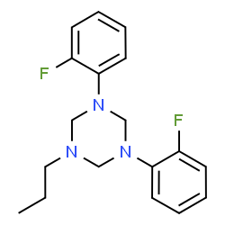 ChemSpider 2D Image | 1,3-bis(2-fluorophenyl)-5-propyl-1,3,5-triazinane | C18H21F2N3