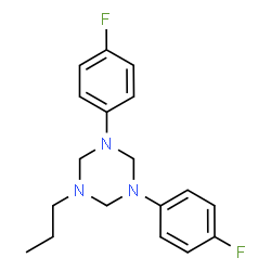 ChemSpider 2D Image | 1,3-bis(4-fluorophenyl)-5-propyl-1,3,5-triazinane | C18H21F2N3