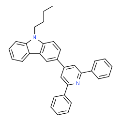 ChemSpider 2D Image | 9-butyl-3-(2,6-diphenyl-4-pyridyl)carbazole | C33H28N2