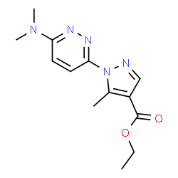 ChemSpider 2D Image | ethyl 1-(6-dimethylaminopyridazin-3-yl)-5-methyl-pyrazole-4-carboxylate | C13H17N5O2