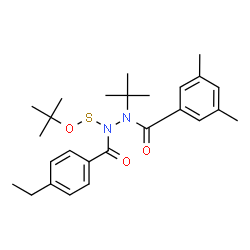 ChemSpider 2D Image | N'-tert-butoxysulfanyl-N-tert-butyl-N'-(4-ethylbenzoyl)-3,5-dimethyl-benzohydrazide | C26H36N2O3S