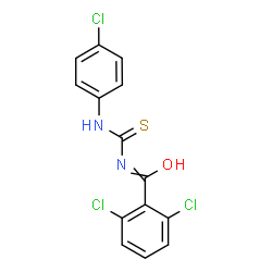 ChemSpider 2D Image | 2,6-dichloro-N-[(4-chlorophenyl)carbamothioyl]benzimidic acid | C14H9Cl3N2OS