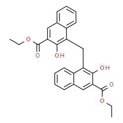 ChemSpider 2D Image | ethyl 4-[(3-ethoxycarbonyl-2-hydroxy-1-naphthyl)methyl]-3-hydroxy-naphthalene-2-carboxylate | C27H24O6