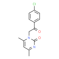 ChemSpider 2D Image | 1-[2-(4-chlorophenyl)-2-oxo-ethyl]-4,6-dimethyl-pyrimidin-2-one | C14H13ClN2O2