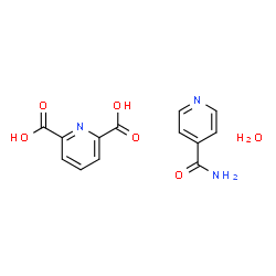 ChemSpider 2D Image | pyridine-4-carboxamide; pyridine-2,6-dicarboxylic acid; hydrate | C13H13N3O6