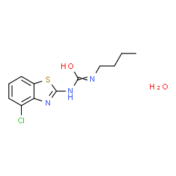 ChemSpider 2D Image | N'-butyl-N-(4-chloro-1,3-benzothiazol-2-yl)carbamimidic acid hydrate | C12H16ClN3O2S