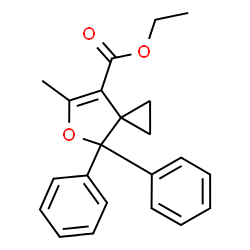 ChemSpider 2D Image | ethyl 5-methyl-7,7-diphenyl-6-oxaspiro[2.4]hept-4-ene-4-carboxylate | C22H22O3