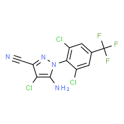 ChemSpider 2D Image | 5-amino-4-chloro-1-[2,6-dichloro-4-(trifluoromethyl)phenyl]pyrazole-3-carbonitrile | C11H4Cl3F3N4