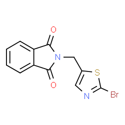 ChemSpider 2D Image | 2-[(2-Bromo-1,3-thiazol-5-yl)methyl]-1H-isoindole-1,3(2H)-dione | C12H7BrN2O2S