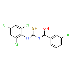 ChemSpider 2D Image | 3-Chloro-N-[(2,4,6-trichlorophenyl)carbamothioyl]benzamide | C14H8Cl4N2OS
