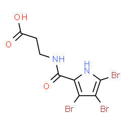 ChemSpider 2D Image | N-[(3,4,5-Tribromo-1H-pyrrol-2-yl)carbonyl]-beta-alanine | C8H7Br3N2O3