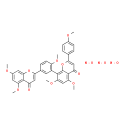 ChemSpider 2D Image | 8-[5-(5,7-Dimethoxy-4-oxo-4H-chromen-2-yl)-2-methoxyphenyl]-5,7-dimethoxy-2-(4-methoxyphenyl)-4H-chromen-4-one trihydrate | C36H36O13