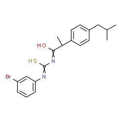 ChemSpider 2D Image | N-[(3-Bromophenyl)carbamothioyl]-2-(4-isobutylphenyl)propanamide | C20H23BrN2OS