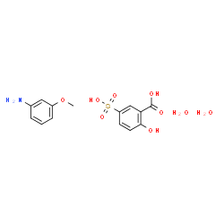 ChemSpider 2D Image | 2-Hydroxy-5-sulfobenzoic acid - 3-methoxyaniline hydrate (1:1:2) | C14H19NO9S