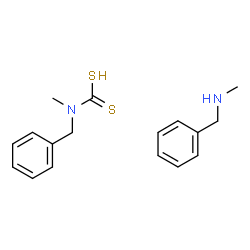 ChemSpider 2D Image | Benzyl(methyl)carbamodithioic acid - N-methyl-1-phenylmethanamine (1:1) | C17H22N2S2