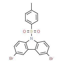 ChemSpider 2D Image | 3,6-Dibromo-9-[(4-methylphenyl)sulfonyl]-9H-carbazole | C19H13Br2NO2S