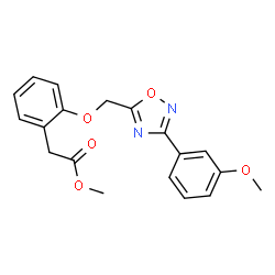 ChemSpider 2D Image | Methyl (2-{[3-(3-methoxyphenyl)-1,2,4-oxadiazol-5-yl]methoxy}phenyl)acetate | C19H18N2O5