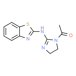 ChemSpider 2D Image | 1-[2-(1,3-Benzothiazol-2-ylamino)-4,5-dihydro-1H-imidazol-1-yl]ethanone | C12H12N4OS