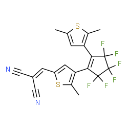 ChemSpider 2D Image | ({4-[2-(2,5-Dimethyl-3-thienyl)-3,3,4,4,5,5-hexafluoro-1-cyclopenten-1-yl]-5-methyl-2-thienyl}methylene)malononitrile | C20H12F6N2S2