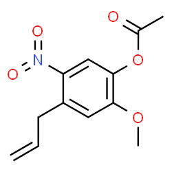 ChemSpider 2D Image | 4-Allyl-2-methoxy-5-nitrophenyl acetate | C12H13NO5