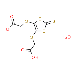 ChemSpider 2D Image | 2,2'-[(2-Thioxo-1,3-dithiole-4,5-diyl)disulfanediyl]diacetic acid hydrate (1:1) | C7H8O5S5