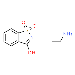 ChemSpider 2D Image | 1,2-Benzothiazol-3(2H)-one 1,1-dioxide - ethanamine (1:1) | C9H12N2O3S