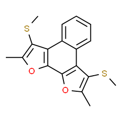 ChemSpider 2D Image | 2,9-Dimethyl-3,8-bis(methylsulfanyl)furo[2',3':3,4]naphtho[2,1-b]furan | C18H16O2S2