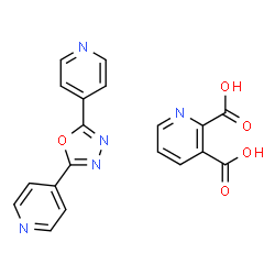 ChemSpider 2D Image | 2,3-Pyridinedicarboxylic acid - 4,4'-(1,3,4-oxadiazole-2,5-diyl)dipyridine (1:1) | C19H13N5O5