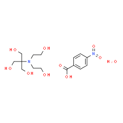 ChemSpider 2D Image | 4-Nitrobenzoic acid - 2-[bis(2-hydroxyethyl)amino]-2-(hydroxymethyl)-1,3-propanediol hydrate (1:1:1) | C15H26N2O10