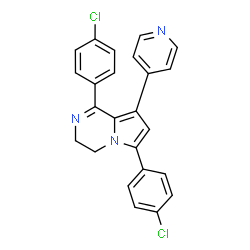 ChemSpider 2D Image | 1,6-Bis(4-chlorophenyl)-8-(4-pyridinyl)-3,4-dihydropyrrolo[1,2-a]pyrazine | C24H17Cl2N3