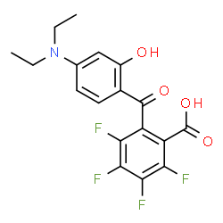 ChemSpider 2D Image | 2-[4-(Diethylamino)-2-hydroxybenzoyl]-3,4,5,6-tetrafluorobenzoic acid | C18H15F4NO4