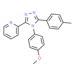 ChemSpider 2D Image | 2-[4-(4-Methoxyphenyl)-5-(4-methylphenyl)-4H-1,2,4-triazol-3-yl]pyridine | C21H18N4O