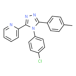 ChemSpider 2D Image | 2-[4-(4-Chlorophenyl)-5-(4-methylphenyl)-4H-1,2,4-triazol-3-yl]pyridine | C20H15ClN4