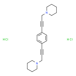 ChemSpider 2D Image | 1,1'-(1,4-Phenylenedi-1-propyne-1,3-diyl)dipiperidine dihydrochloride | C22H30Cl2N2